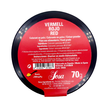 SOSA Hydrosoluble Colouring Powder Red (70g)